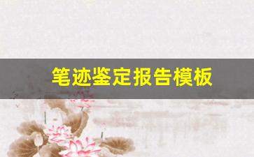 笔迹鉴定报告模板(笔迹鉴定报告模板图片)
