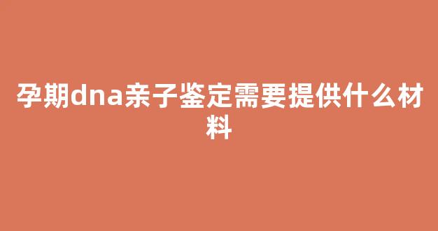孕期dna亲子鉴定需要提供什么材料(孕期dna检测亲子鉴定需要什么手续)